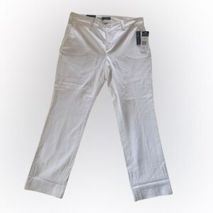 Chaps Womans  White Straight-Leg Cotton Chinos